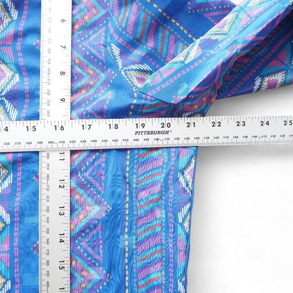Sophisticates Jonathan Martin VTG Satin Aztec Print Button Up Blouse Women's 14 - Picture 8 of 9